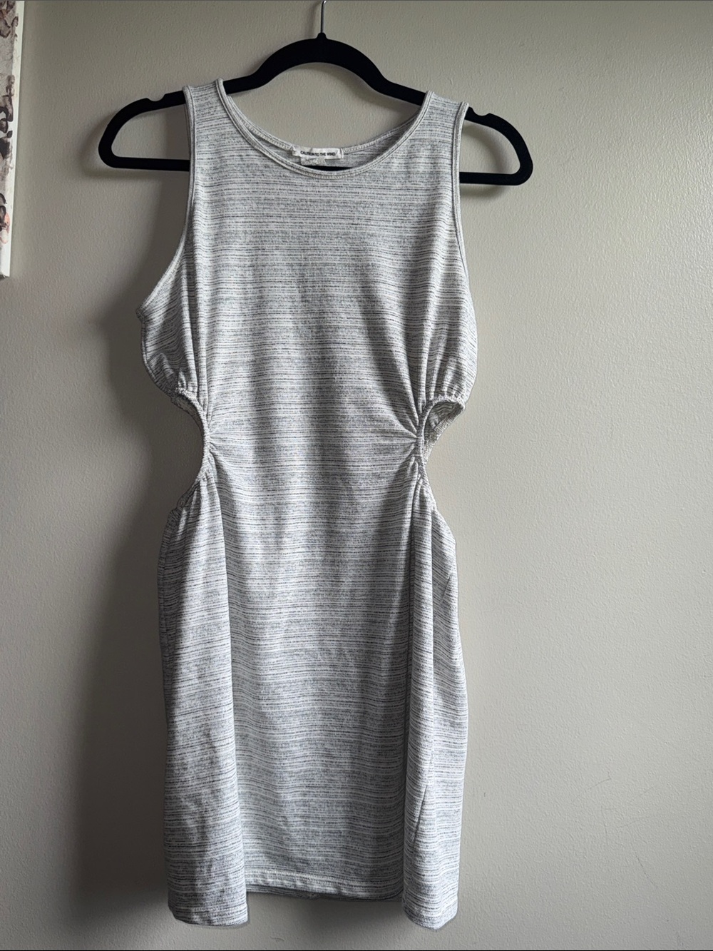 Caution To The Wind Heather Gray Cutout Bodycon Mini Dress